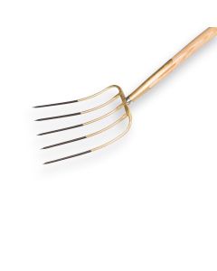 Offner Stalvork / Mestvork 5 tands brons met veerbus en knopsteel 135cm