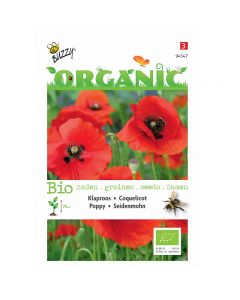 Buzzy Organic Papaver - Klaproos Rood BIO ca. 0,25g
