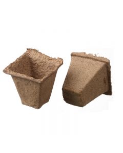 Biologisch afbreekbare Potjes vierkant 6x6x6cm - 16 stuks