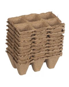 Biologisch afbreekbare Potjes vierkant 5x5x5cm - tray 10x6 stuks