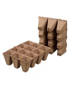 Biologisch afbreekbare Potjes vierkant 5x4x4cm - tray 6x12 stuks