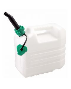 Jerrycan voor water met geintegreerde schenktuit wit 10L
