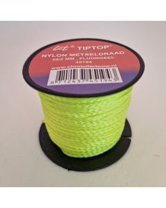 Metselkoord gevlochten nylon 2mm -  fluor geel 50m